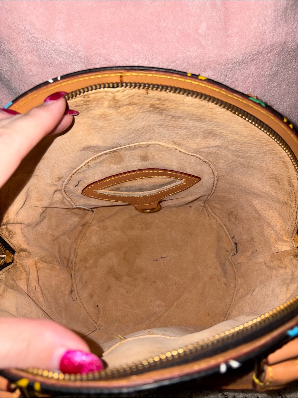 Multicolor Monogram Leather Satchel - Designer Style - Picture 2 of 10